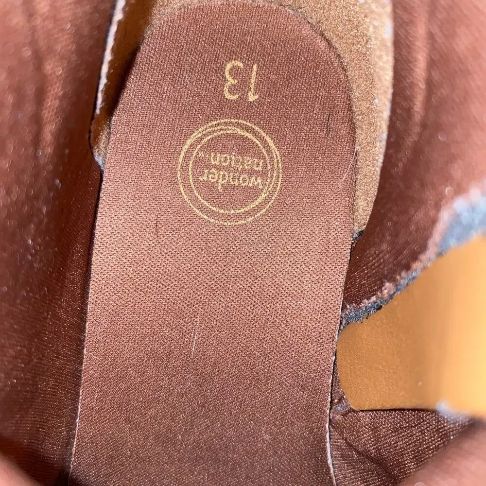 Wonder Nation Girls Ankle Booties 13 Brown Buckle Lined Inner Side Zipper